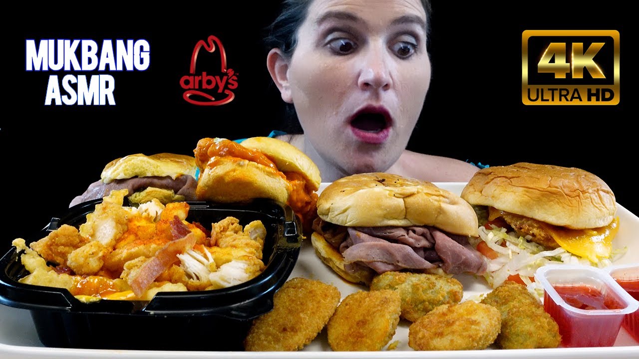 ASMR MUKBANG | ARBY'S | BEEF & CHEDDAR, JALAPENO POPPERS | Eating Sounds | 먹방 | VoluptasASMR