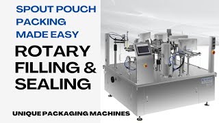 "Spout Pouch Rotary Filling & Sealing Machine | Automatic Packaging Solution for Liquids & Powders"