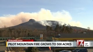 NC wildfire at Pilot Mountain expands to more than 500 acres