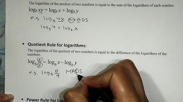 Product, Quotient, Power Rules of Logarithms