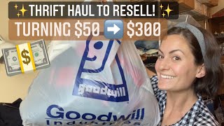 GOODWILL CLOTHING HAUL TO RESELL ON POSHMARK, EBAY &amp; Mercari! TURNING $50 into $300 (2021)