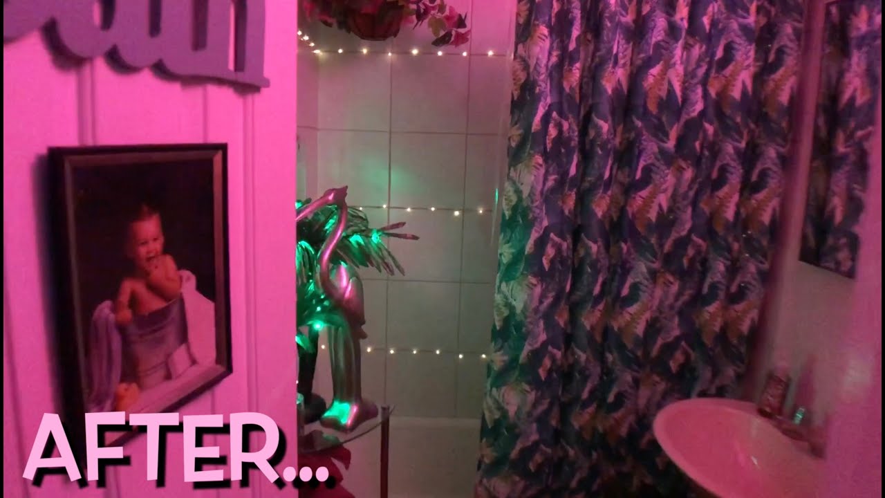 UNDER $400 DIY TROPICAL BATHROOM MAKEOVER