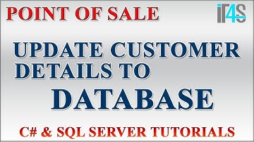 Point of Sale with C# and SQL Tutorial - How to update customer form data in the database