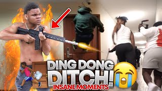 EXTREME DING DONG DITCH INSANE MOMENTS ! *COLLEGE EDITION* (GONE WRONG)