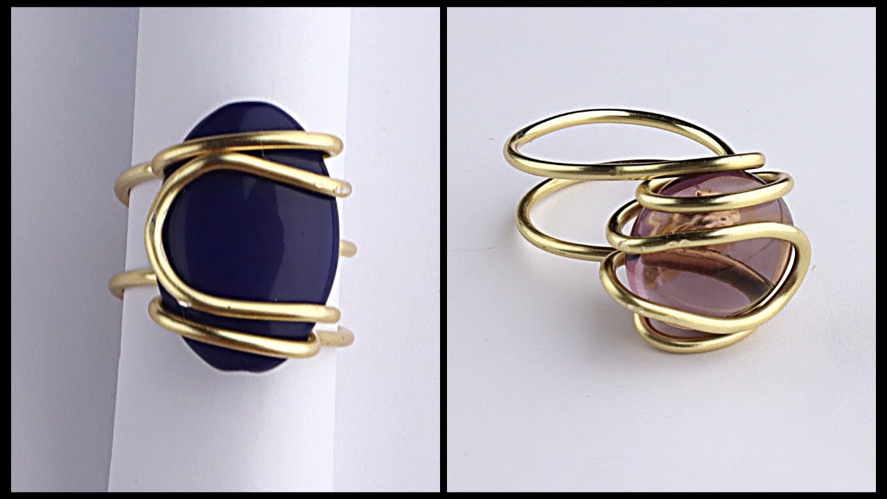 Simple Wire Rings - Wire Rose Ring - Wire Bead Ring - Jewellery Making  Tutorial 