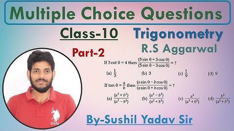 #Trigonometry_Class10_MCQ Trigonometry| Class10| R.S Aggarwal| MCQ| CBSE|UP.Board| ICSE| Part 2