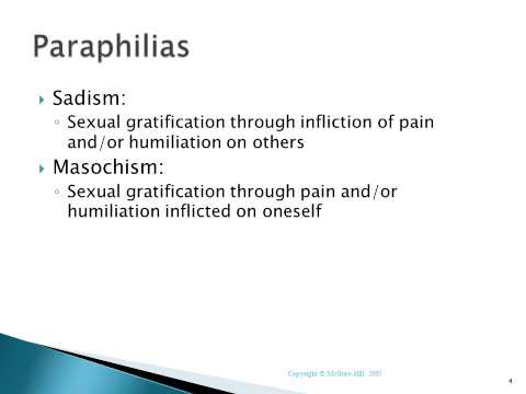 Sexual Disorders paraphilias