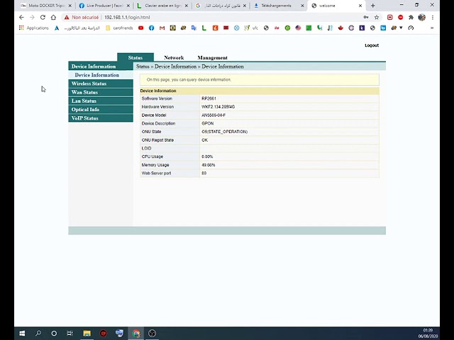 fiber optique inwi 200 mega setup wifi configuration 5G and the