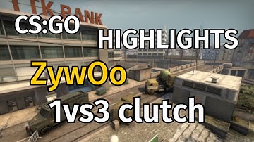 CS:GO highlights ZywOo 1vs3 clutch Vitality vs Cloud9 (Overpass)