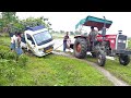 Tata Ace Mega XL stuck in heavy mud / After rescue by tractor massey ferguson 5245 DI /Tata Ace Mega