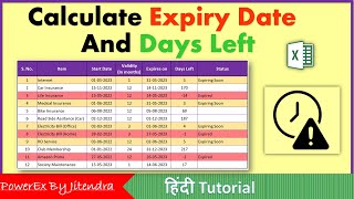 How to Calculate Expiry Date and Days Left in Excel