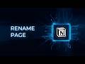 How to Rename a Page in Notion