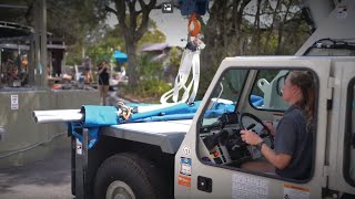 Video still for Shuttlelift SCD09 carrydeck crane supports manatee rehab and daily care at Florida zoo