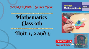 AFAQ Mathematics Class 6 Unit 1 2 and 3 IQBAL Series New