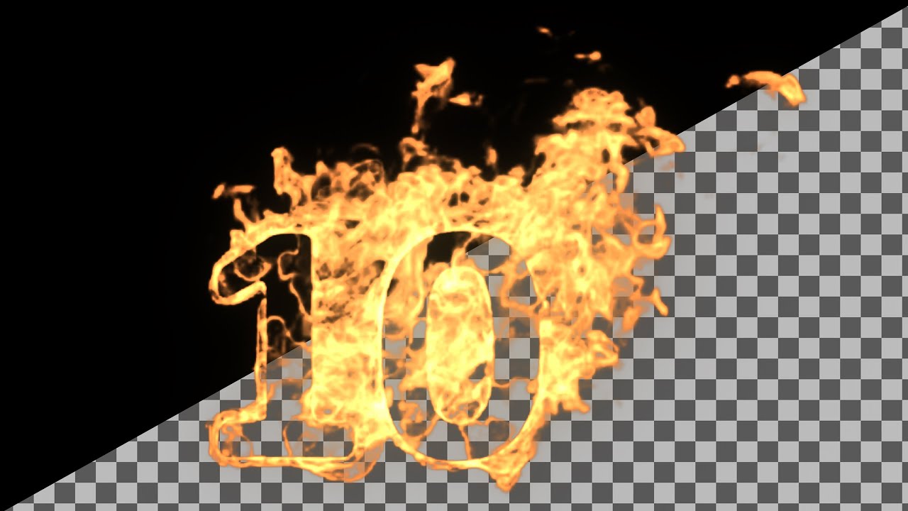 Fiery Countdown Effect with Alpha Channel VFXReady Stock Footage