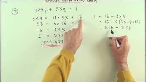 2007 SQA Advanced Higher Maths no.7   Euclidean algorithm