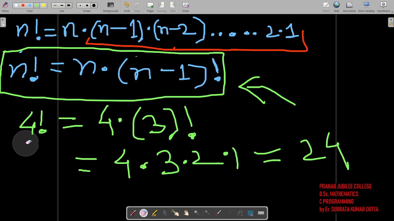RECURSION AND RECURSIVE FUNCTION IN C AND C++ || FACTORIAL OF A NUMBER ...