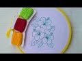 Gorgeous Flower🌺 Embroidery Pattern| Beautiful floral hand embroidery tutorial#embroidery