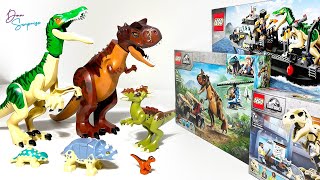 NEW LEGO CAMP CRETACEOUS DINOSAURS JURASSIC WORLD! Carnotaurus Toro Ankylosaurus Bumpy Barynoynx