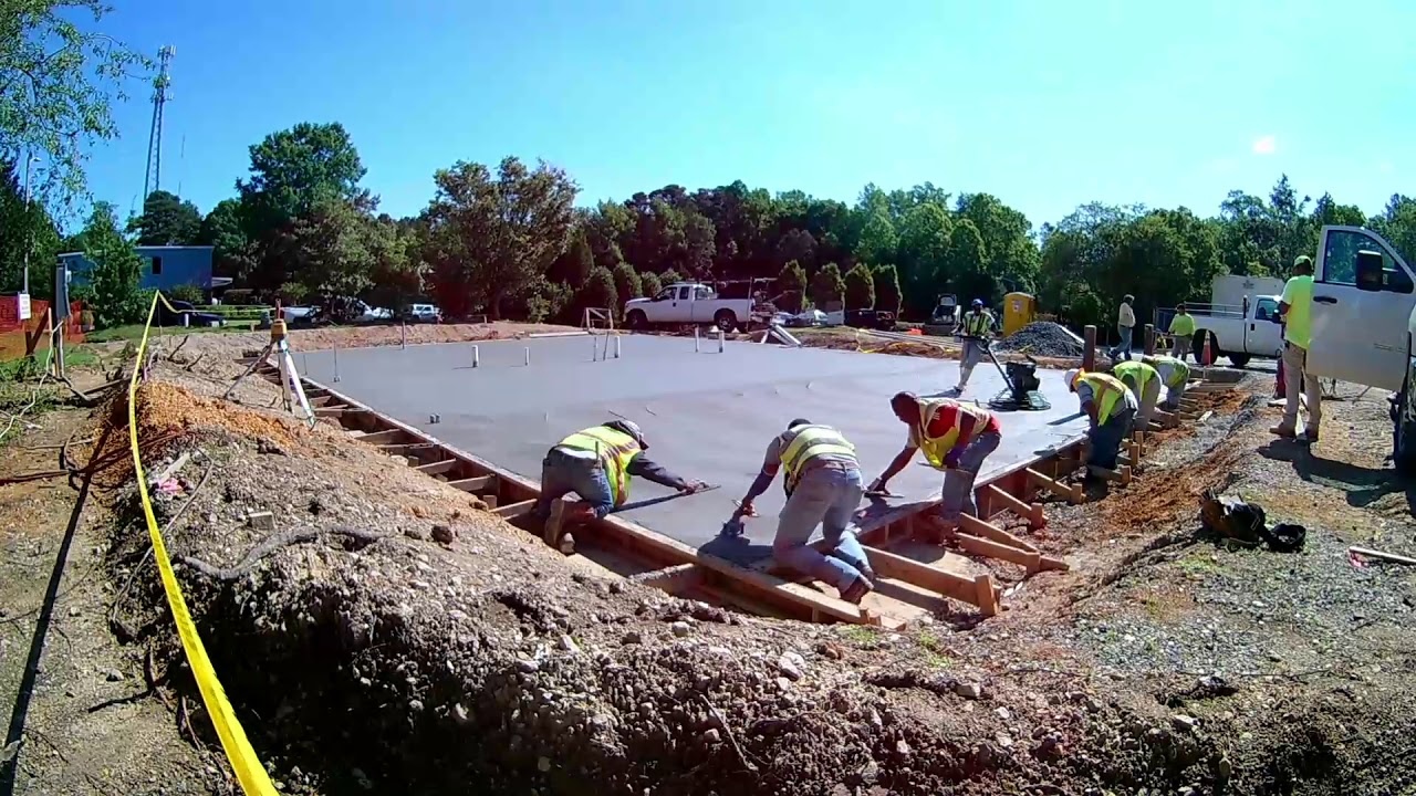 Concrete slab pour time lapse - YouTube