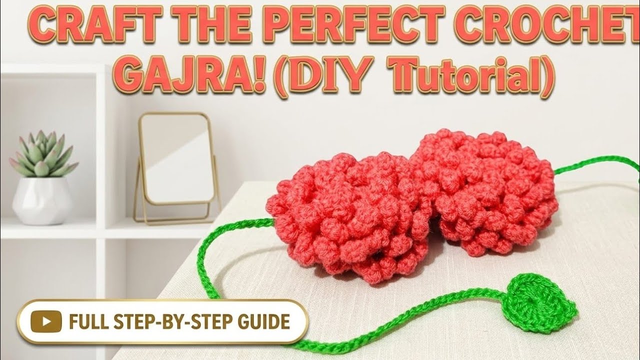 क्रोशिया गजरा बिना फूल के फूलों वाली गजरा एक नये तरीके से ऊलेन गजरा/crochet gajra hair-tie for begin