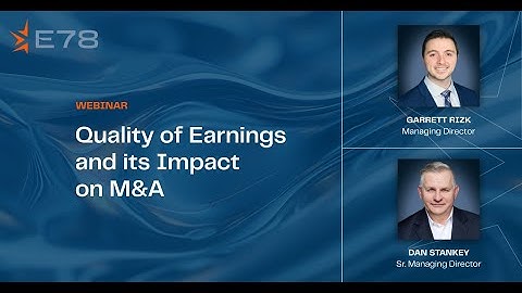 WEBINAR: TAILORED QUALITY OF EARNINGS (QOE) with Dan Stankey and Garrett Rizk