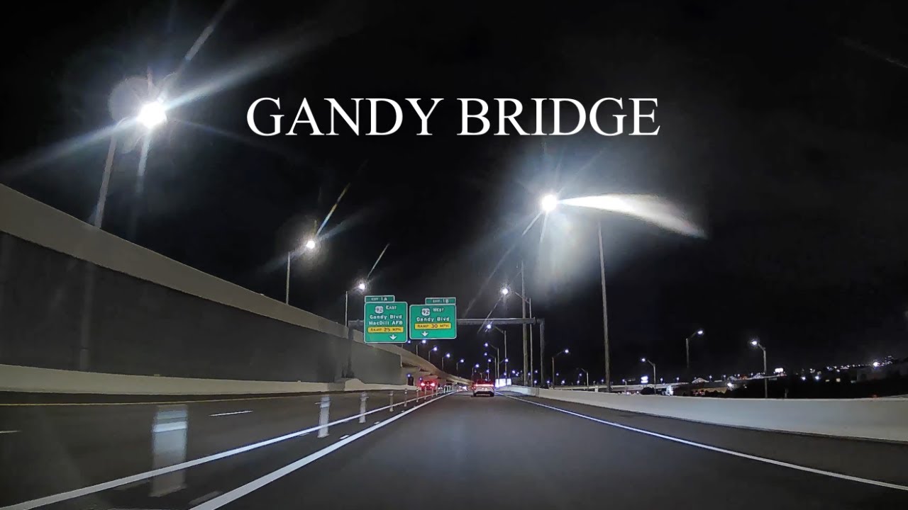 Gandy Bridge Night Drive — Tampa to St Pete (4K)
