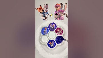 Mixing Paint Colors with Zootopia 2 Characters 🎨🦊 | Satisfying Color Mix #claymixing