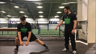 Quad-Pull to Lateral Lunge W/Overhead Reach