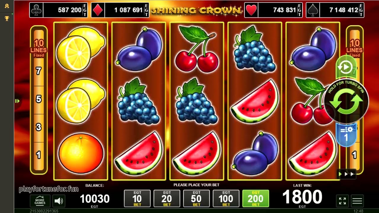 SHINING CROWN - BIG WINS - EGT SLOT - YouTube