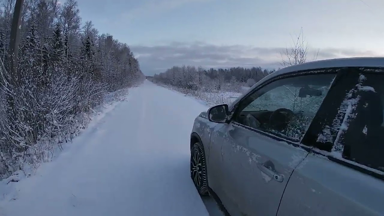 Пробрался пешком на урочище Егорий. Снежные дороги Вологодской области.