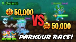 50,000 BC VS 50,000 BC SISKEA PARKOUR BATTLE! (ft. Otodamsh) | Pixel Worlds