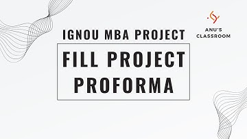 IGNOU MBA Project - MMPP 001 - Project Proforma