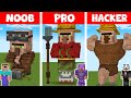 Minecraft REAL VILLAGER STATUE HOUSE BUILD CHALLENGE - NOOB vs PRO vs HACKER | Animation