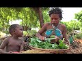 A real day in life of a traditional organic african village family african village life