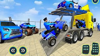 US Police ATV Quad Bike Transport Truck Vehicles Carrier Plane Games 2021- Transporter- Gameplays screenshot 4