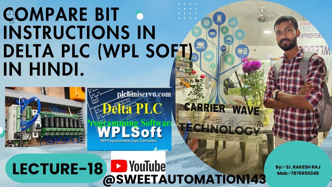 COMPARE BIT INSTRUCTION 16 BIT IN DELTA PLC (WPL SOFT) IN HINDI - YouTube