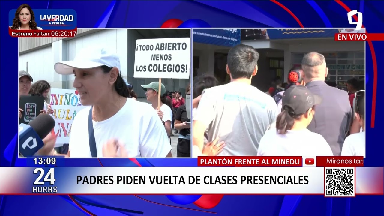 Padres protestan frente al Minedu y piden retorno a clases presenciales
