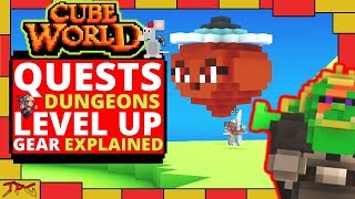 HOW TO LEVEL UP! COMPLETE QUESTS AND DUNGEONS IN CUBE WORLD 2019