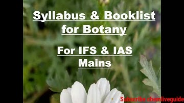 Syllabus & Booklist of Botany Optional