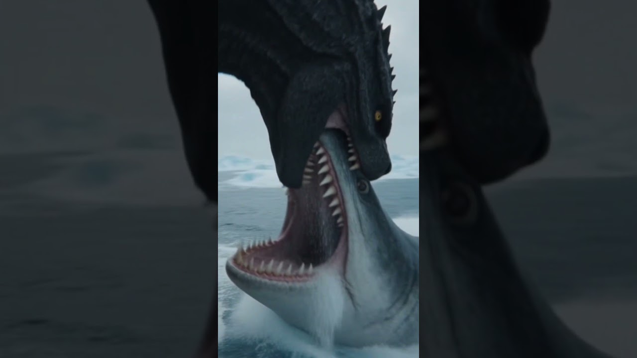 Godzilla Eats Megalodon in the Arctic Ocean 