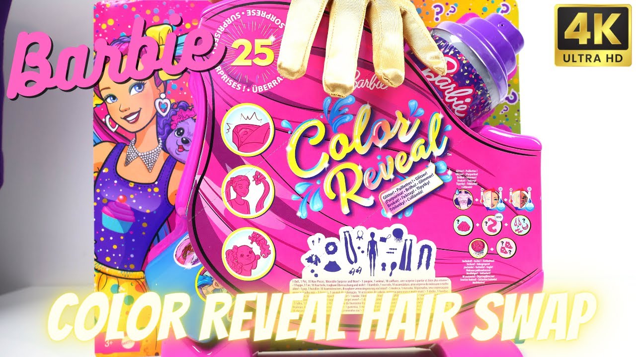 Barbie Color Reveal Glitter! Hair Swaps Doll Unboxing Review