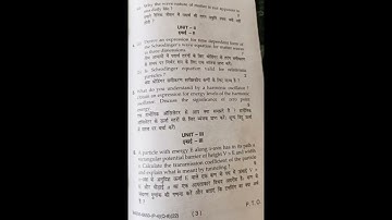 #B.SC final year 2022 Quantum mechanics question paper#B.SC 5th Sem 2022 M.DU Quantum mechanics