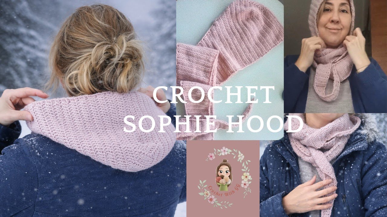 Простой вязаный крючком капюшон «Софи» / вязаная крючком шапка и шарф для начинающих