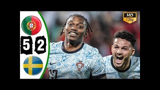 Portugal Vs Sweden 5 2 Highlights & All Goals 2024 Rafael Leao Bernando Goal