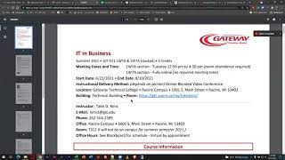 IT in Business - Unit 0 Getting Started - Summer 2021 (8 week condensed)