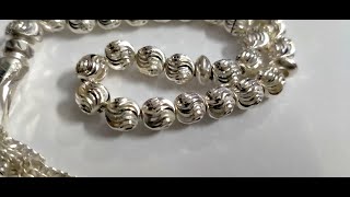 Tasbeeh | Silver  prayer Tasbih 33 beads| chandi tasbeeh made of sliver for sale