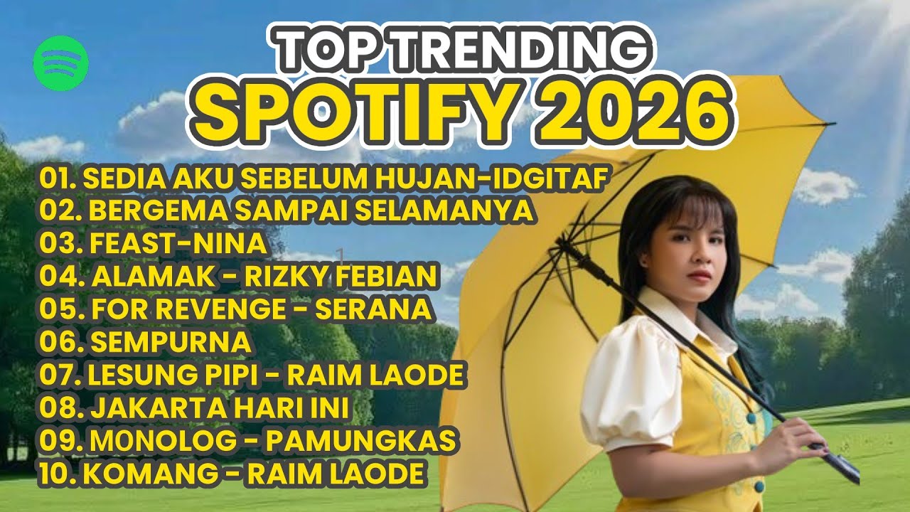 TOP PLAYLIST SPOTIFY INDONESIA 2026 || SEDIA AKU SEBELUM HUJAN - IDGITAF | TANPA IKLAN