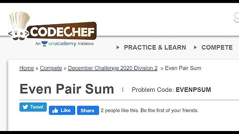 Even Pair Sum || Codechef December long challange || CodeChef || december long challange