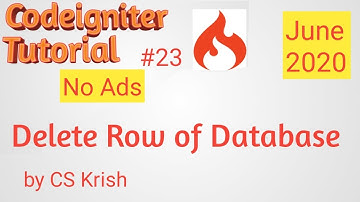 Delete Data in Database using Codeigniter Tutorial in Hindi